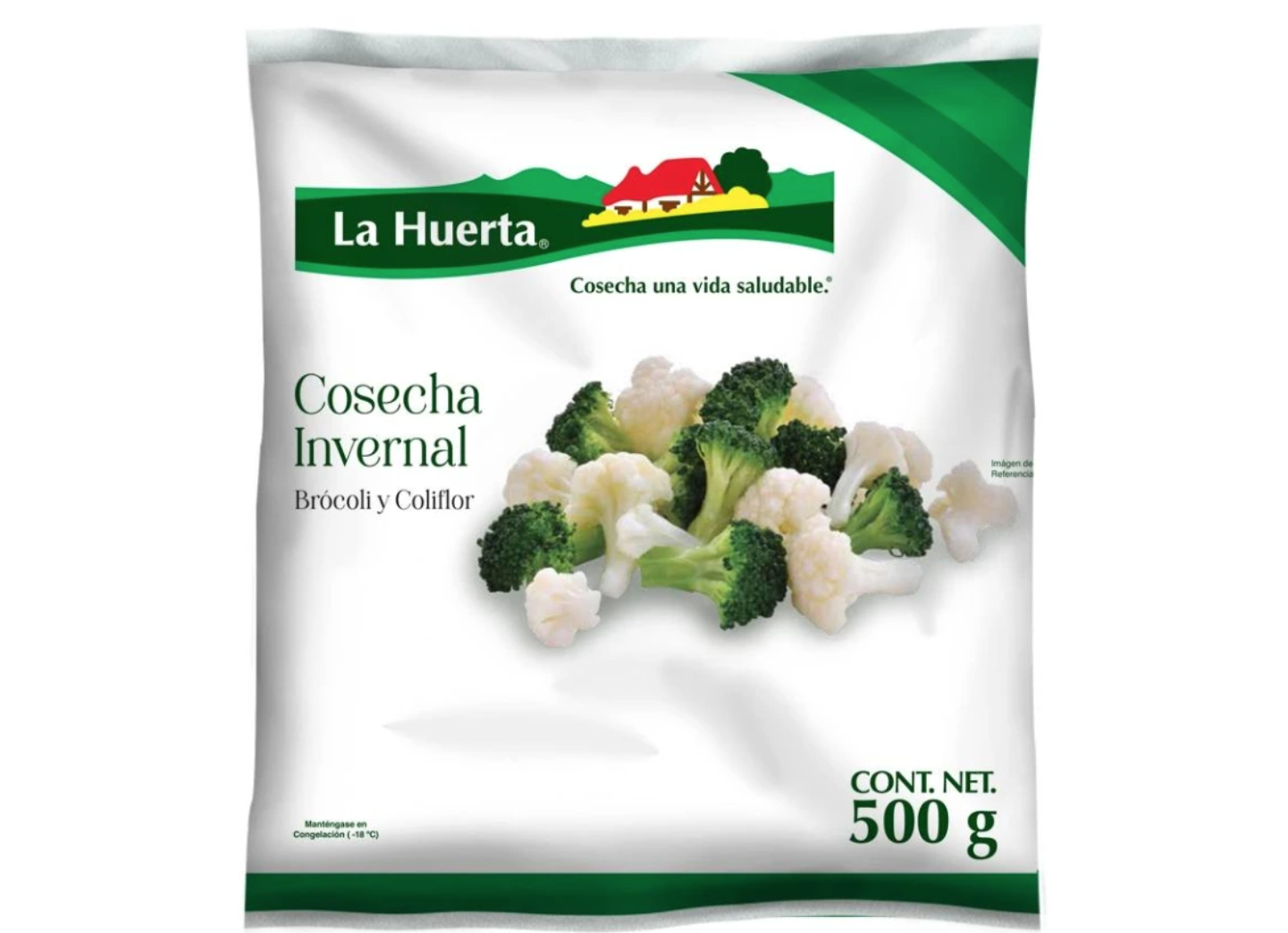 Brocoli y coliflor con tortilla francesa y guisantes.